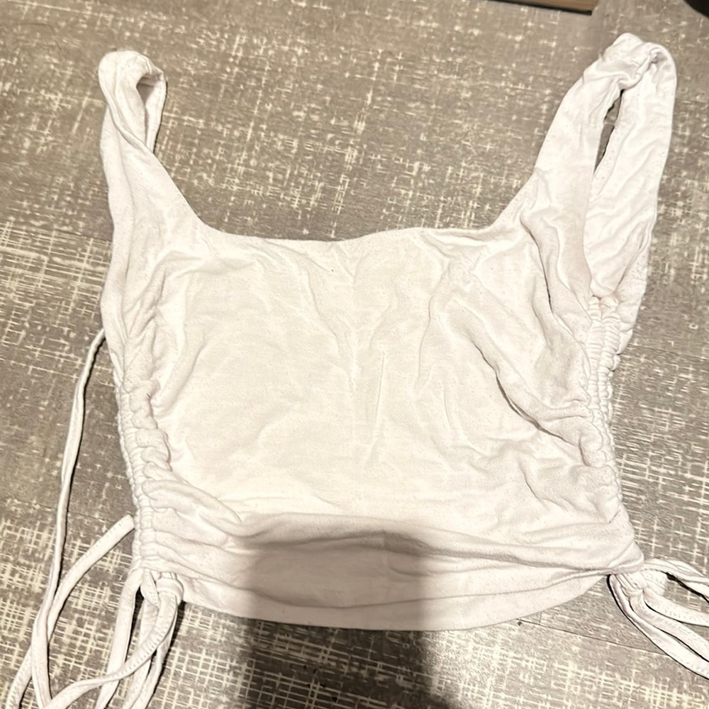 White cropped top